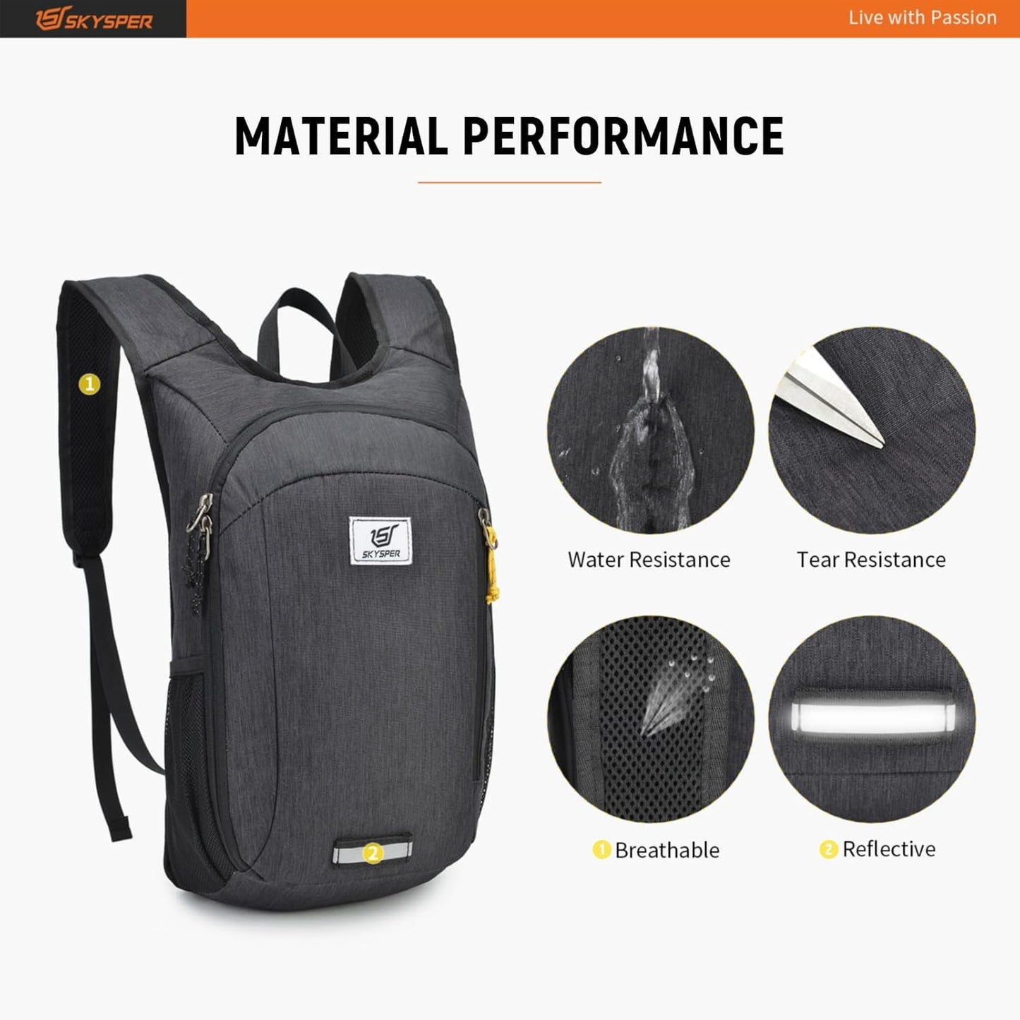 SKYSPER Small Daypack 10L/15L/20L Hiking Backpack Packable Lightweight Travel Day Pack for Women Men