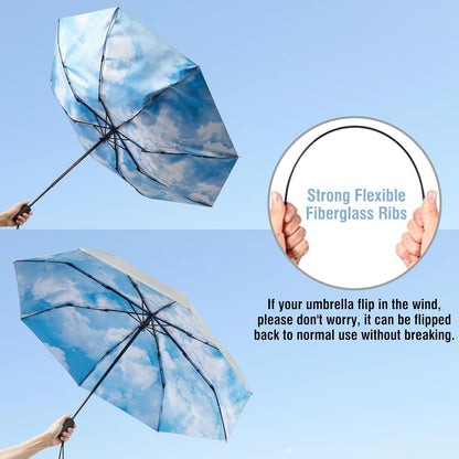 G4Free UPF 50+ UV Protection Large Travel Umbrella 42/46 Inch Auto Open Close Windproof Sun Blocking Umbrella