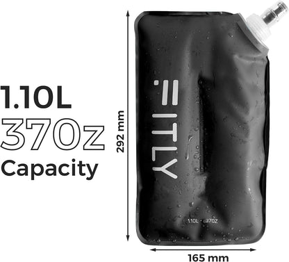 Soft Flask - Shrink As You Drink Soft Water Bottle for Hydration Pack - Folding Water Bottle Ideal for Running, Hiking, Cycling, Climbing & Rigorous Activity