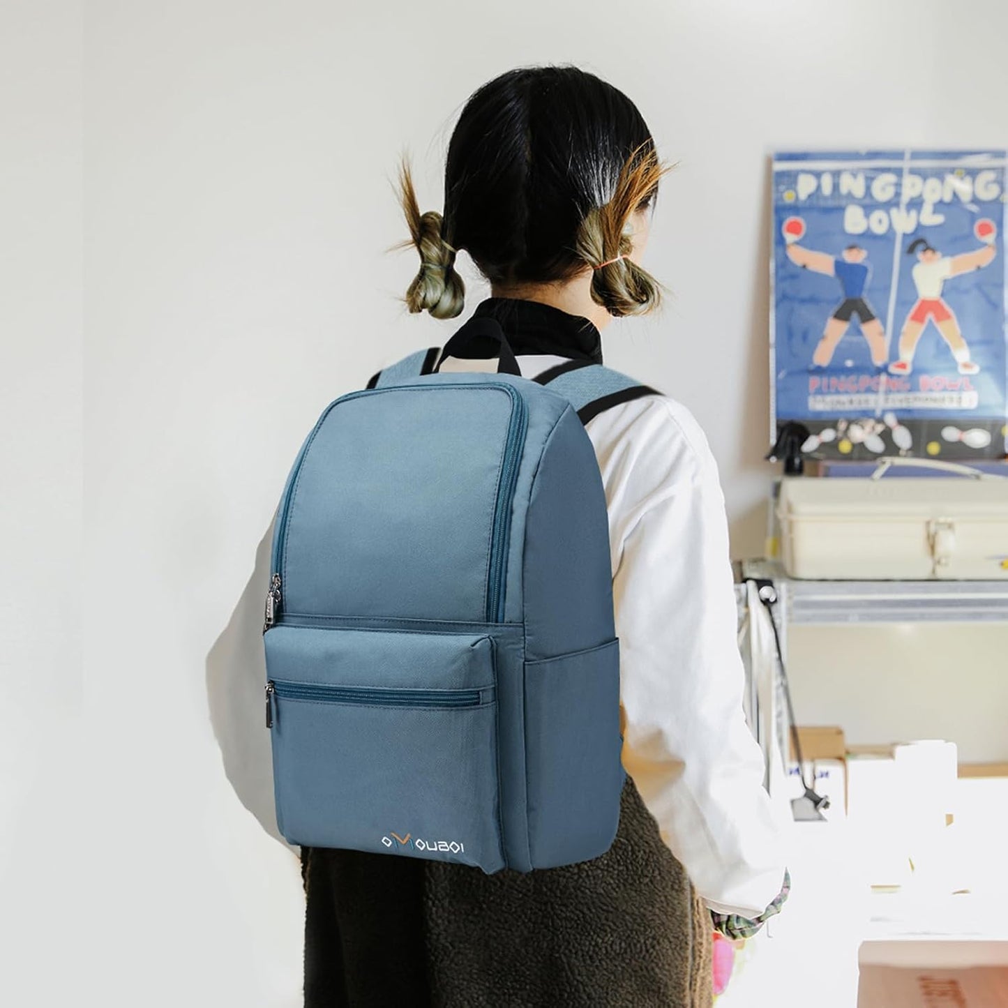 OMOUBOI Casual Daypacks Superbreak Backpack 14 inch Laptop Backpack for Women & Men Fits Tourism Business (Steelblue)