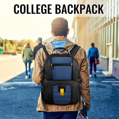 YOREPEK 18.4 Laptop Backpack, Large Backpacks with USB Charger Port, TSA Friendly Flight Approved Weekend Carry on Backpack with Luggage Strap for Men and Women, Roy Blue