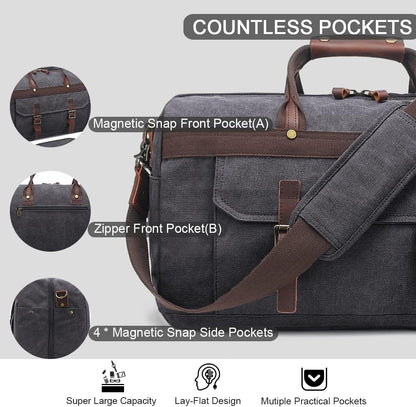 Duffle Bag for Men Waterproof Genuine Leather Canvas Travel Duffel Bags for Women Overnight Weekender Bag for Traveling