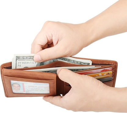 Wallet for Men-Genuine Leather RFID Blocking Bifold Stylish Wallet - Image 6