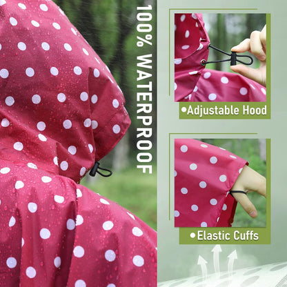 SaphiRose Unisex Rain Poncho Raincoat Hooded for Adults Women with Pockets
