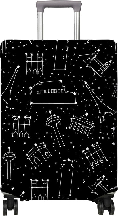 Travel Luggage Cover Suitcase Protector Fits 18-32 Inch Wheel Covers PatternedTravel Related Items Flower Luggage Protector Elastic L