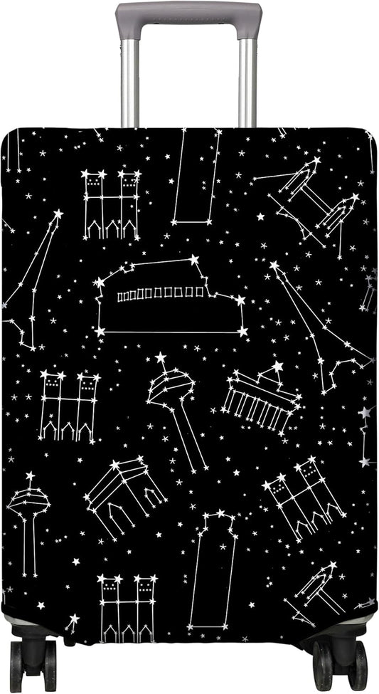 Travel Luggage Cover Suitcase Protector Fits 18-32 Inch Wheel Covers PatternedTravel Related Items Flower Luggage Protector Elastic S