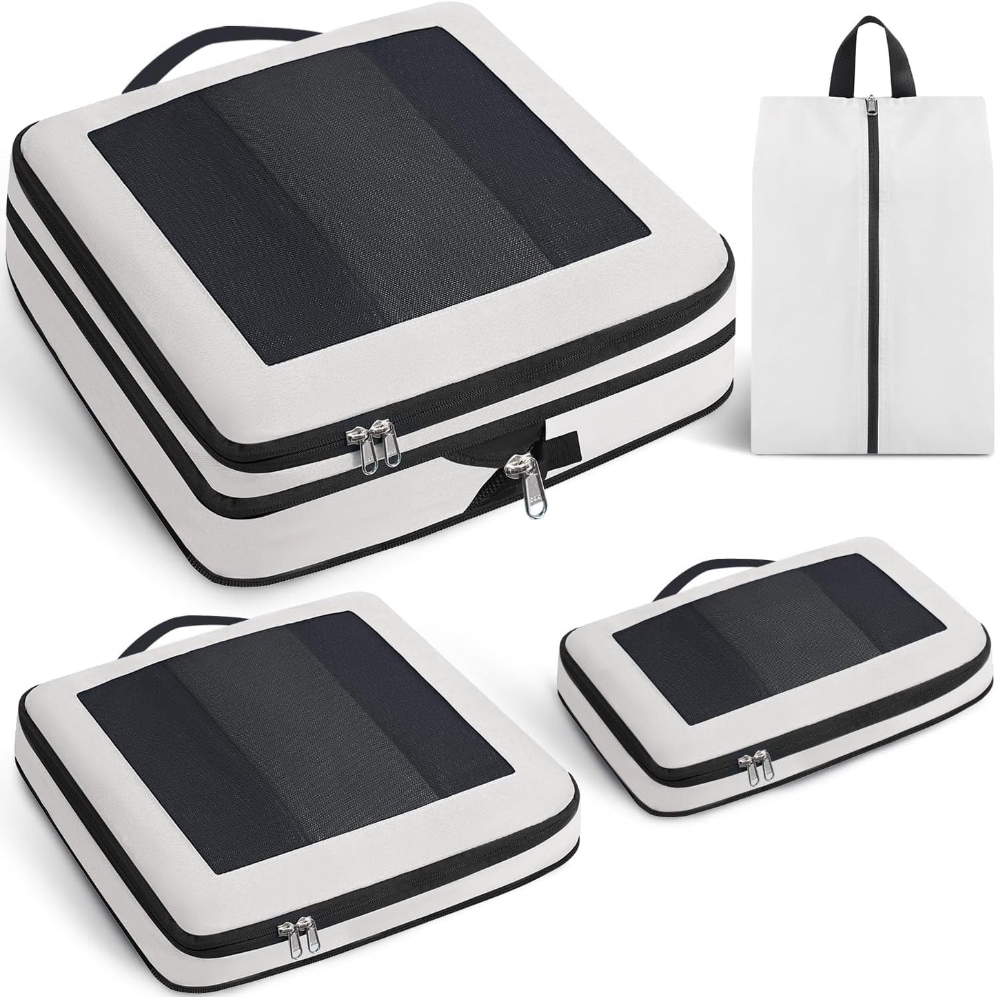 8 Set/6 Set/4 Set Compression Packing Cubes for Travel, Lightweight Vacation Travel Essentials, Travel Accessories for Suitcase Organizer Bags Set, Durable Luggage Organizer