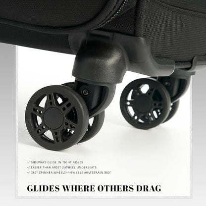 Verage 18x14x8in Spinner Underseat Carry-On Luggage -Airplane Personal Item Bag - Image 7