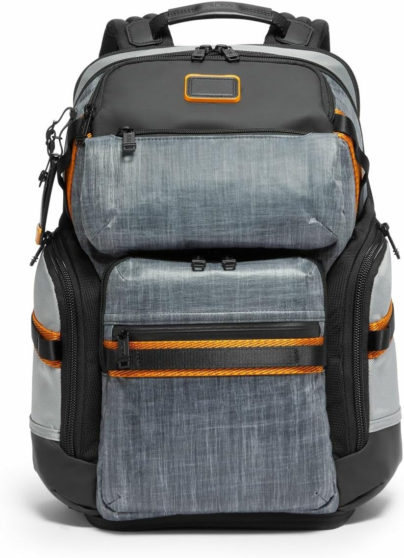 TUMI - Alpha Bravo Nomadic Backpack - Men's Durable Carry On Bag - 18.8" X 15.0" X 9.0" - Fits up to 15" Laptop - Steel
