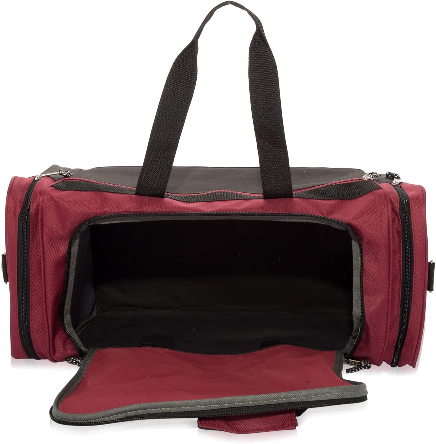 DALIX 21" Blank Sports Duffle Bag Gym Bag Travel Duffel with Adjustable Strap in Maroon