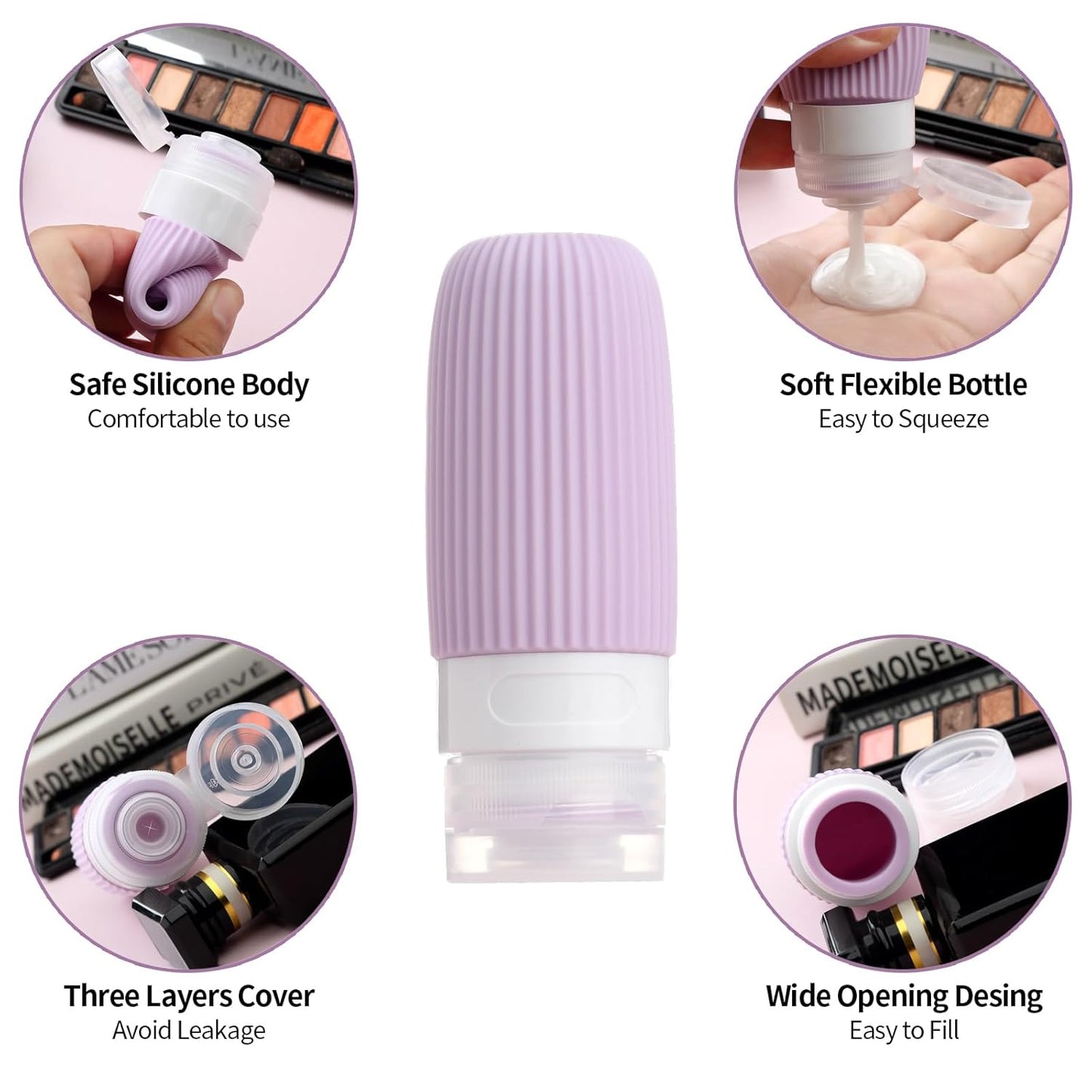 16 Pack Travel Bottles Set, TSA Approved Leak Proof Silicone Squeezable Containers for Toiletries, Refillable Travel Accessories for Conditioner, Shampoo, Lotion & Body Wash Accessories