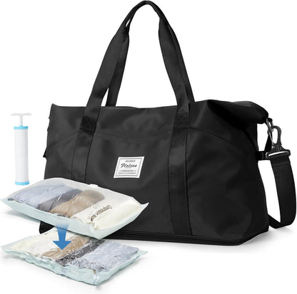 Travel Duffel Bag, Sports Tote Gym Bag, Shoulder Weekender Overnight Bag for Women