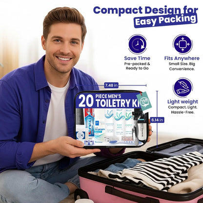 Trektote Bulk Hygiene Kit For Men And Women – (5 Pack) 20 Piece Set Of Travel Size Toiletries, TSA Compliant, Bulk Travel Essentials, Includes Shampoo And Conditioner, Body Wash, Toiletry Bag & More