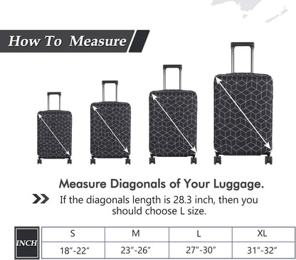 HYPER VENTURE Washable Luggage Cover - Fashion Suitcase Protector Fits 27-30 Inch Luggage (Black Maze, L)