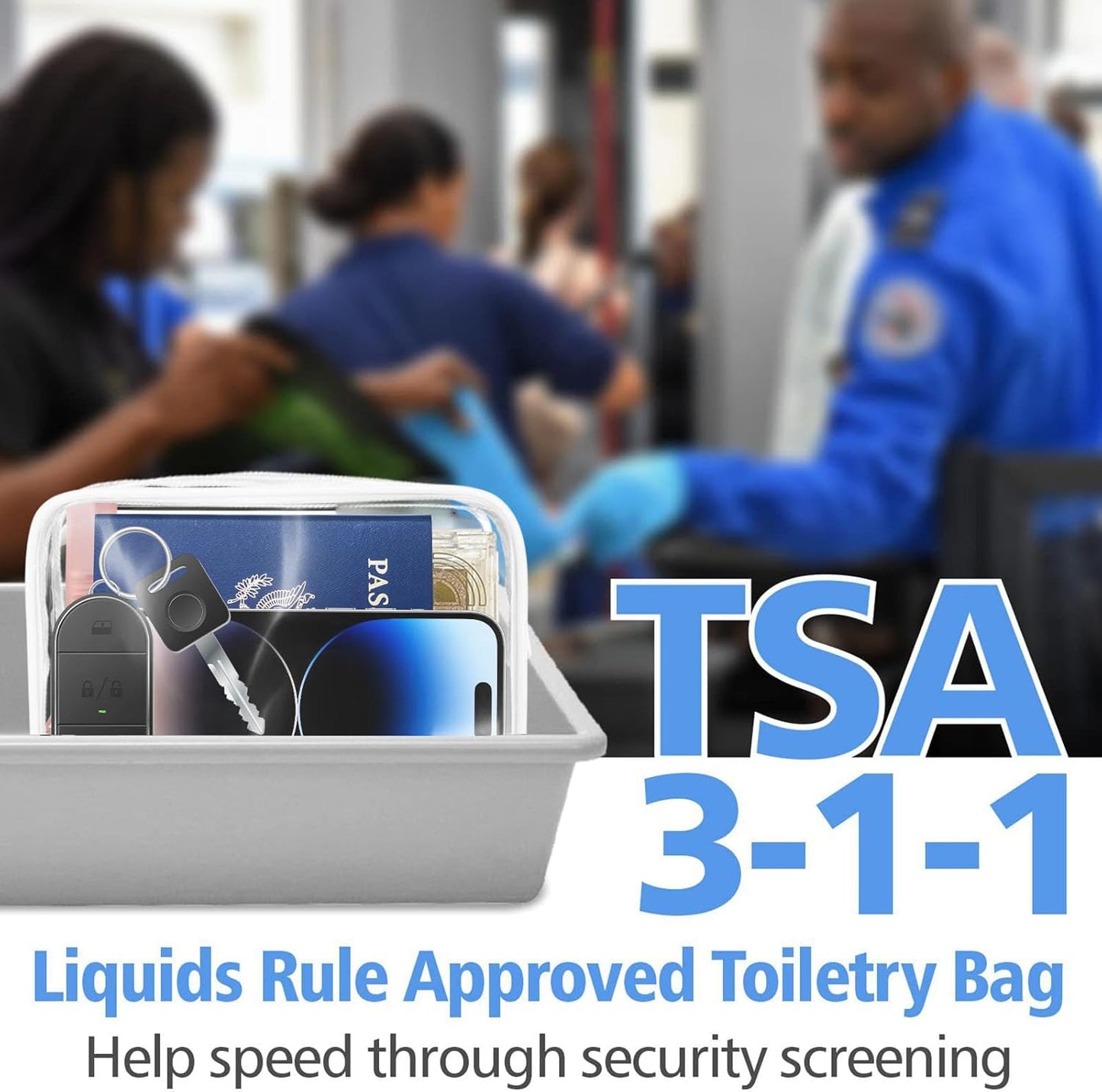 12 Pieces Clear Makeup Bags Bulk, PVC Waterproof Cosmetic Bag with Zipper, TSA Approved Toiletry Bag for Travel, Transparent Pouches Organizer Storage for Men and Women (White, Medium)