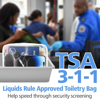 12 Pieces Clear Makeup Bags Bulk, PVC Waterproof Cosmetic Bag with Zipper, TSA Approved Toiletry Bag for Travel, Transparent Pouches Organizer Storage for Men and Women (White, Medium)