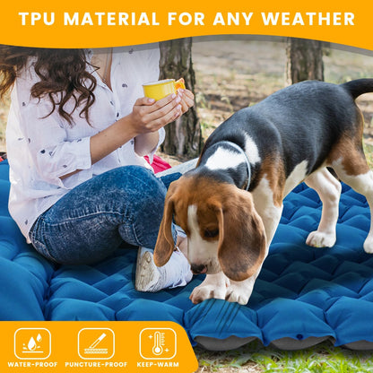Inflatable Camping Mat, Ultra-Lightweight Sleeping Pad with Built-in Pillow & Foot Pump, Camp Pads for Backpackers, Hikers & Outdoor Enthusiasts, Easy to Carry, Gifts