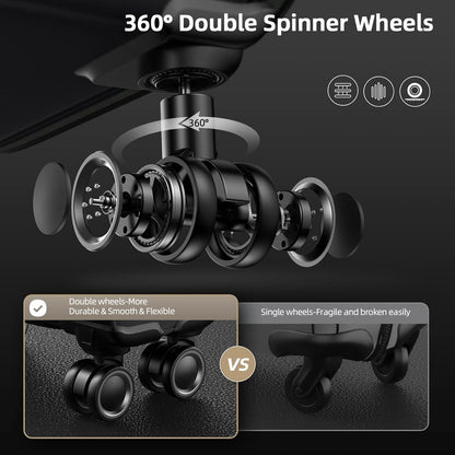 SHOWKOO Luggage Sets 3 Piece Softside Expandable Lightweight Durable Suitcase Sets Double Spinner Wheels TSA Lock Black (20in/24in/28in)