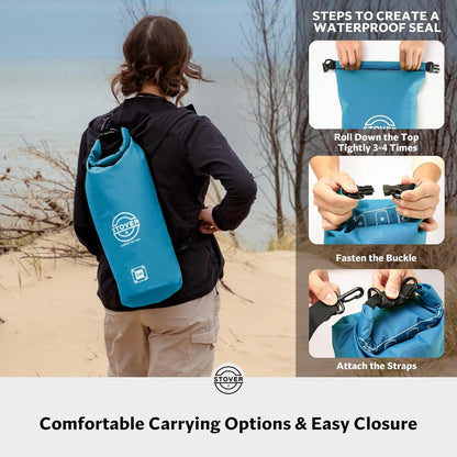 STOVER 5/10/25/30/40/55L Waterproof Backpack- Floating Dry Bag for Kayaking, Travel, Beach, Hiking, & Camping, Men/Women