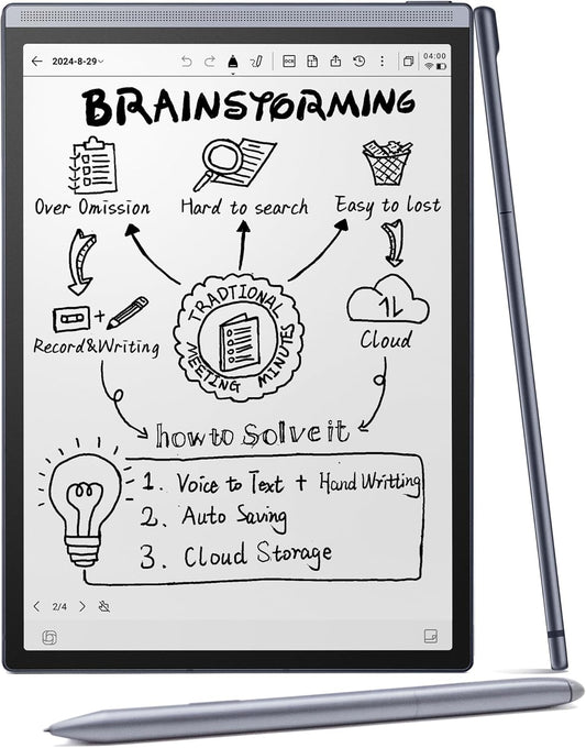 AINOTE Air 2 Bundle – 8.2" E Ink AI Note-taking Tablet with Stylus, 4096 Pressure Levels, Digital Notebook with Voice-to-Text Transcription, Multi-languages Support, Ideal for Meetings & Study
