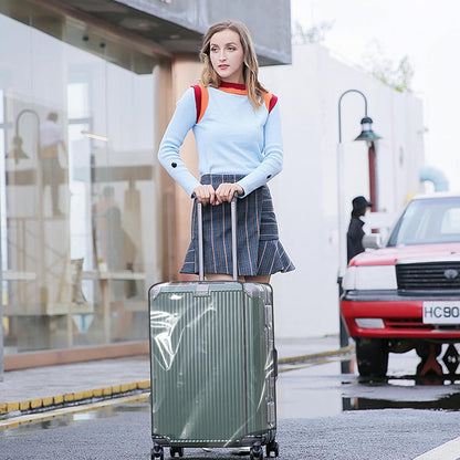 Clear PVC Luggage Cover, Waterproof Dustproof Anti-Scratch Suitcase Protector, Fits Wheeled Suitcases 18" 22" 24" 26" 28" 30" - Thicken Baggage Cover Case（26”）