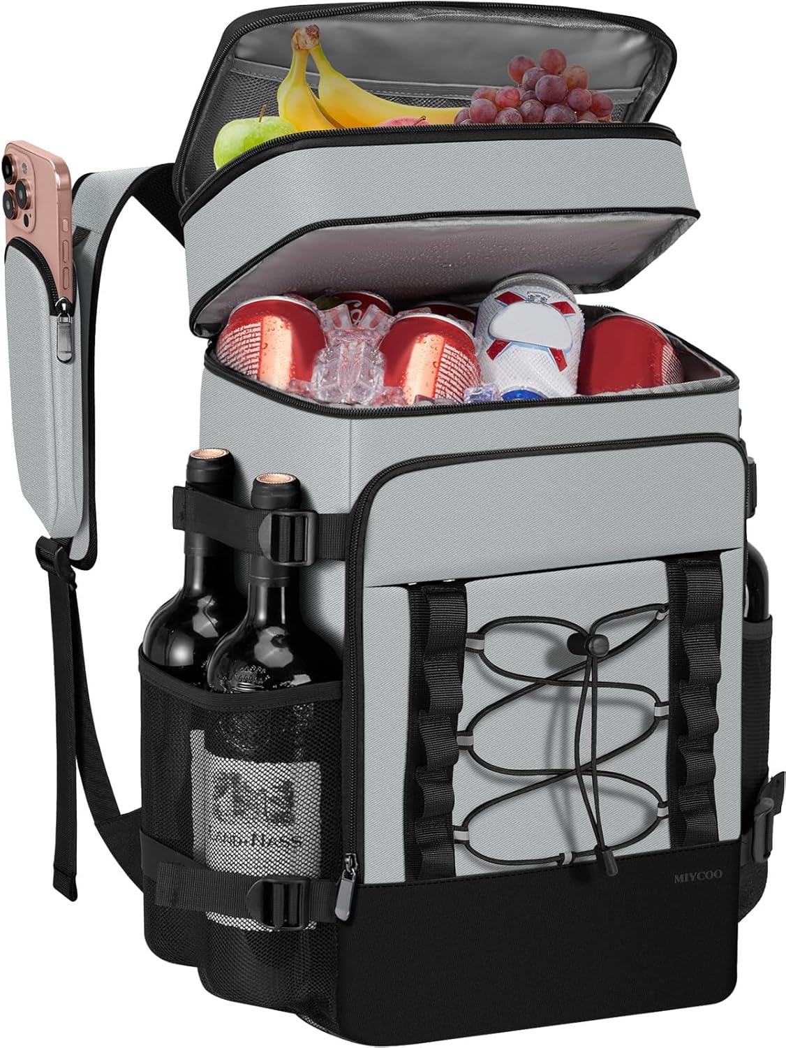 MIYCOO Cooler Backpack - 40 Cans Insulated Backpack Cooler for Men & Women, Portable 2 Leak Proof Compartments Coolers Bag for Beach Travel Picnic Lunch Hiking BBQ Camping