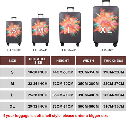 WUJIAONIAO Travel Luggage Cover Baggage Suitcase Cover Protector Skins 18-32 Inch (Graffiti, L (for 25-28 inch luggage))