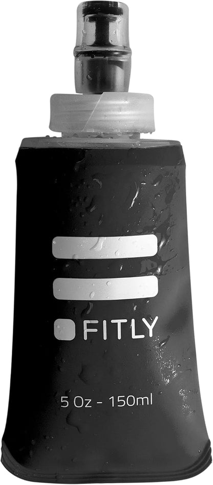 FITLY Soft Flask - Shrink As You Drink Soft Water Bottle for Hydration Pack - Folding Water Bottle Ideal for Running, Hiking, Cycling, Climbing & Rigorous Activity