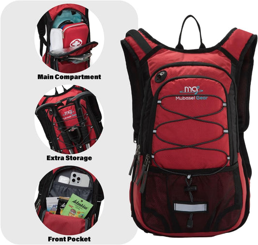 15L Insulated Hydration Backpack Pack with 2L Water Bladder Lightweight Hiking Backpack Bag for Women Men Daypack for Hiking Running Festival Camping Biking