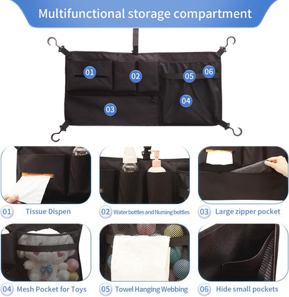 Stroller Wagon Cargo Net for WONDERFOLD Wagon Accessories (Compatible with All W-Series Models), Foldable Mesh Cargo Nets Organizer Bag with Sorting Pockets for Large Storage Space