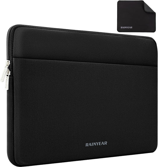 RAINYEAR Laptop Sleeve Case 15.6 Inch, Protective Portable Case with Front Pocket, Briefcase Handbag Computer Carrying Bag Laptop Bag Compatible for HP, Dell, Asus, Lenovo, Notebook, Black