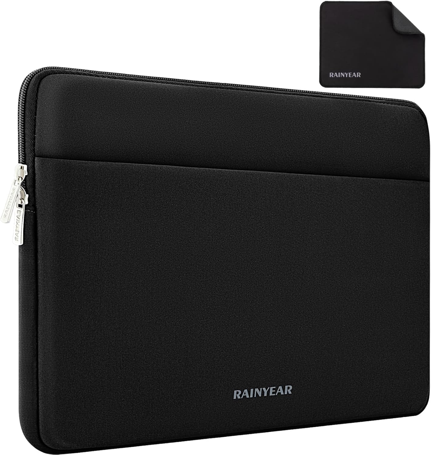 RAINYEAR Laptop Sleeve Case 13.3 Inch, Protective Portable Case with Front Pocket, Briefcase Handbag Laptop Bag Compatible with MacBook Air/Pro 13-13.3 inch, MacBook Pro 14 inch, Black