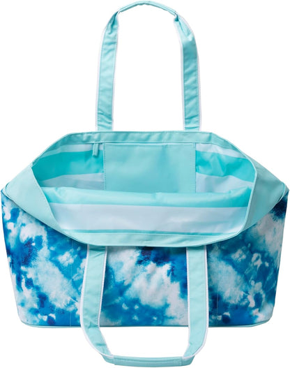 geckobrands Oversized Beach Tote – Large and Stylish Beach Bag with 4 Exterior Pockets and Zippered Internal Compartment