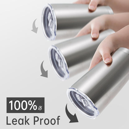 20 oz Tumbler Stainless Steel Tumblers with Lid Double Wall Vacuum Insulated Coffee Mug 20oz Powder Coated Cup for Hot and Cold Drinks, Stainless, 1 pack