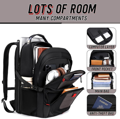 Z-MGKISS Travel Backpack, TSA Airline Approved, Travel Laptop Backpack with USB Charging Port, Extra Large