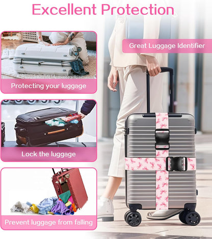 Luggage Straps for Suitcases Travel Belt Luggage Band Heavy Duty Traveling Luggage Identifier Cute Women Girls Unique Accesory,