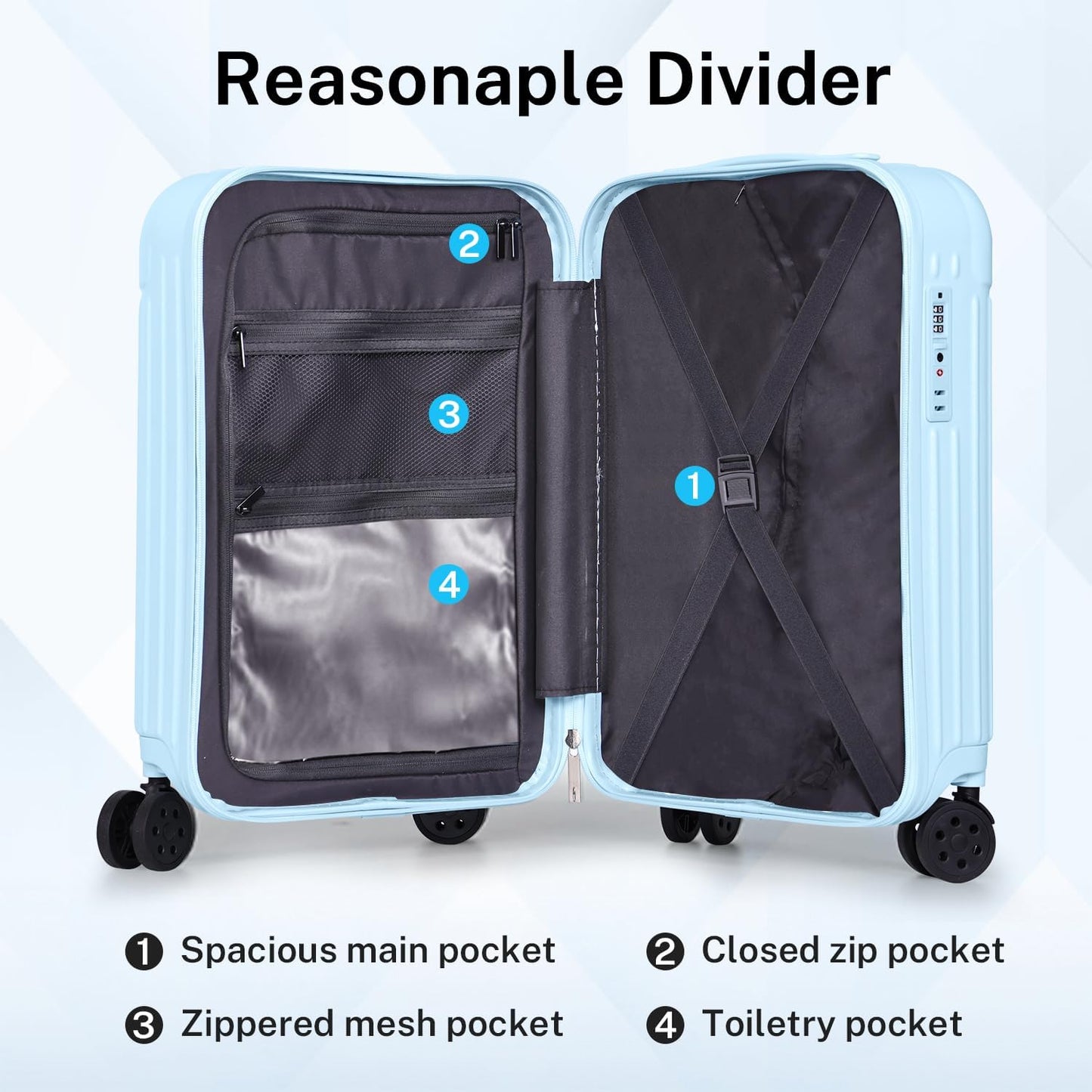 Krute Luggage 28 Inch Suitcase with Wheels PC+ABS Large Hardside Suitcases TSA Lock Checked Luggage