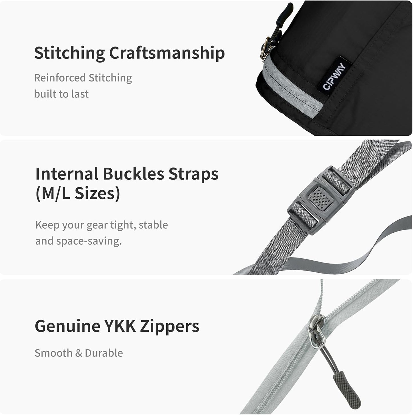 Cipway 5 Set Packing Cubes for Travel Suitcase Organizer for Accessories Luggage Carry On Suitcase Lightweight Black