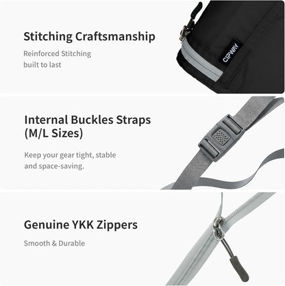 Cipway 5 Set Packing Cubes for Travel Suitcase Organizer for Accessories Luggage Carry On Suitcase Lightweight Black