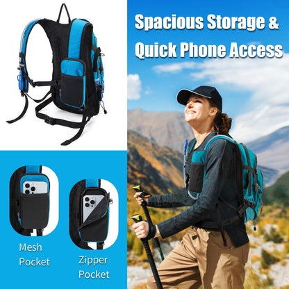 Hydration Backpack Pack with 2L Water Bladder 18L Hiking Backpack Women Men Lightweight Hydropack Insulated Daypack for Biking, Running, Festival