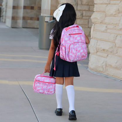 mibasies Girls Backpack 5-8: Lightweight Kids Backpacks for Girls - Girl Bookbag for Elementary School - Flower Cat