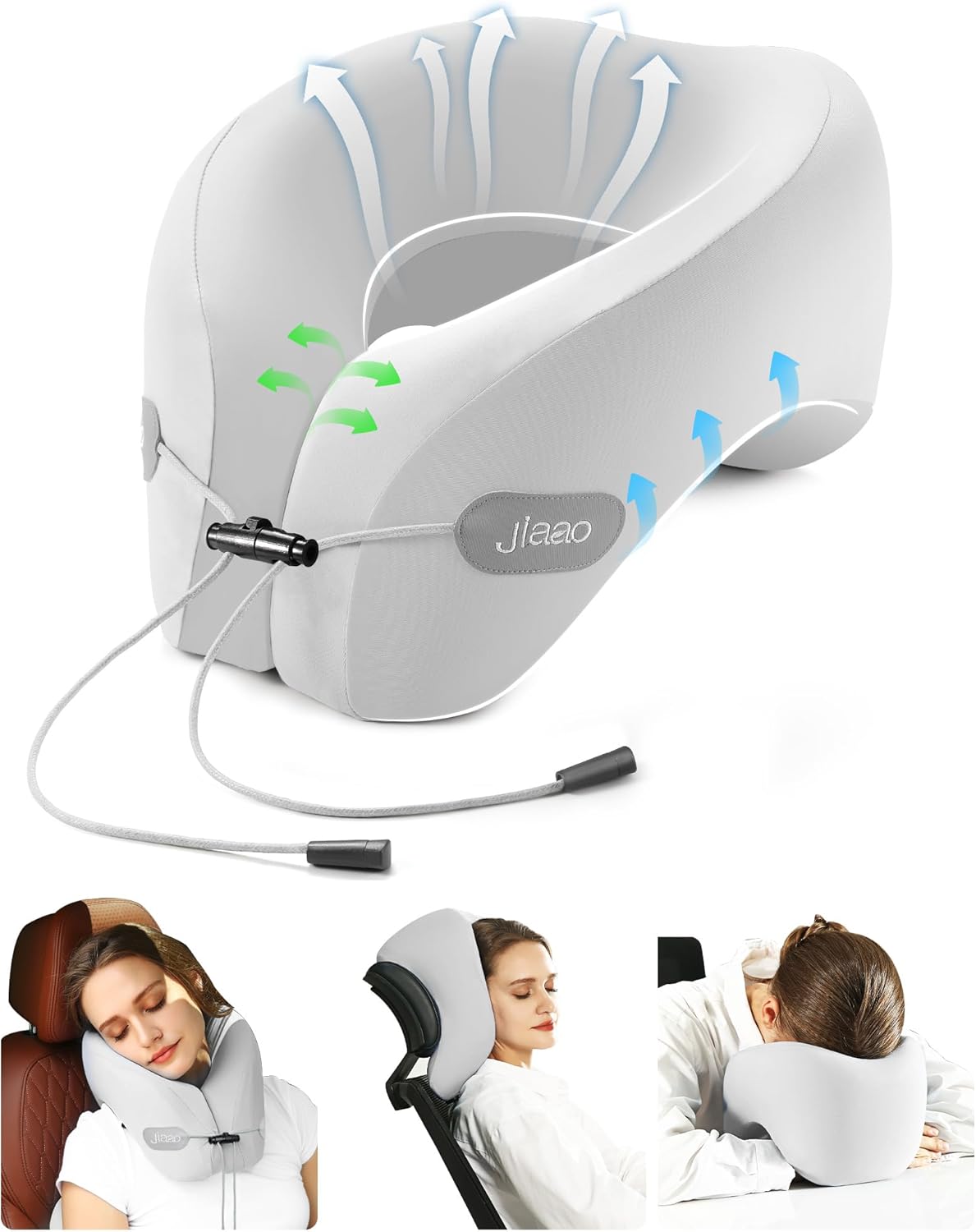 Travel Pillow, Neck Pillow Airplane, Plane Pillow Memory Foam Travel Neck Pillow with 360° Head and Neck Support, Portable Travel Essential Suitable for Airplane, Car, Train, or Bus Trip