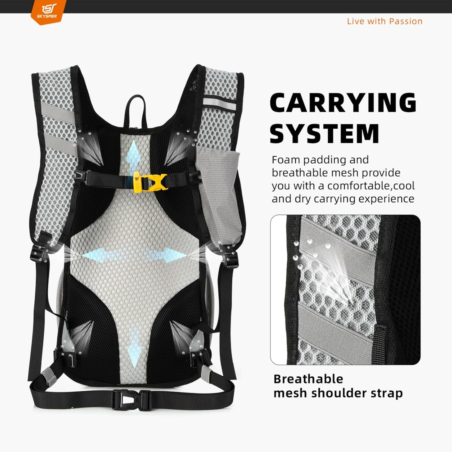 SKYSPER Small Hiking Backpack - 15L Travel Daypack Lightweight Bag Water Resistant Hiking Backpacks for Women Men