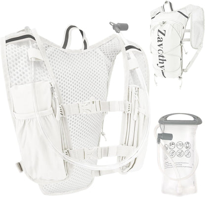 Zavothy Hydration Running Vest for Men & Women – Lightweight 1.5L Hydration Pack with Phone Pockets, Water Bottle Holders, Reflective Strips, Rain Cover – Trail Running, Cycling, Marathon