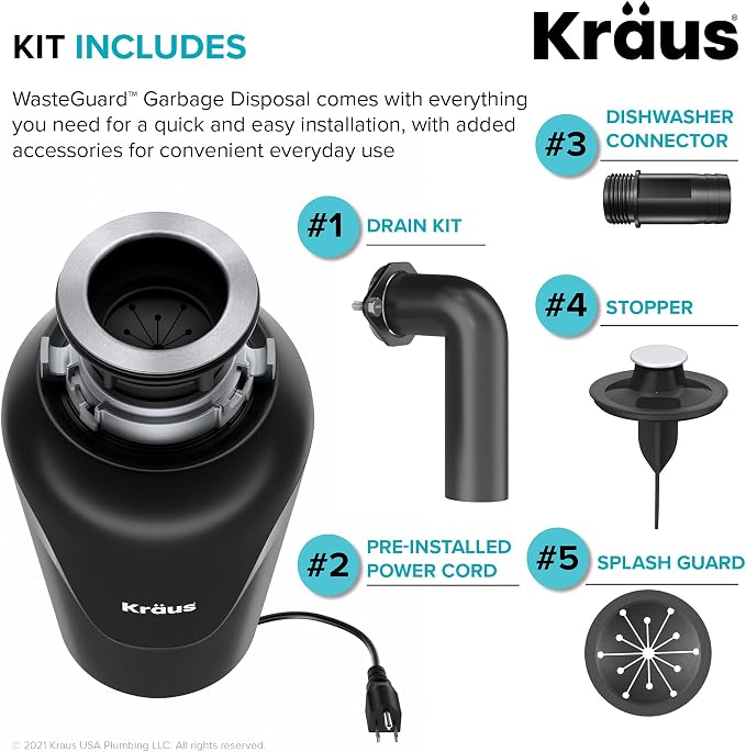 KRAUS Forteza™ 33” Dual Mount 60/40 Double Bowl Granite Kitchen Sink in Black - Image 9