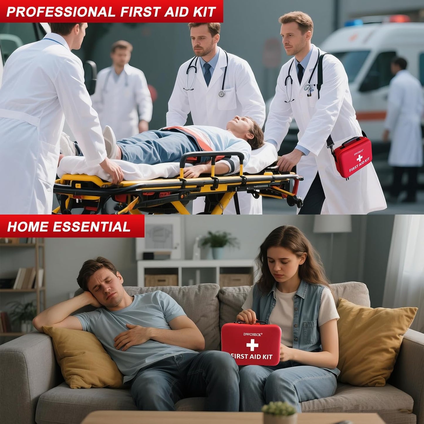 426 Piece Large First Aid Kit, Waterproof Compact Portable Hard Case Emergency Medical Kit for Home, Car, Travel, Businesses, Office, Hiking, Vehicle, Boat - Outdoor Survival Kit