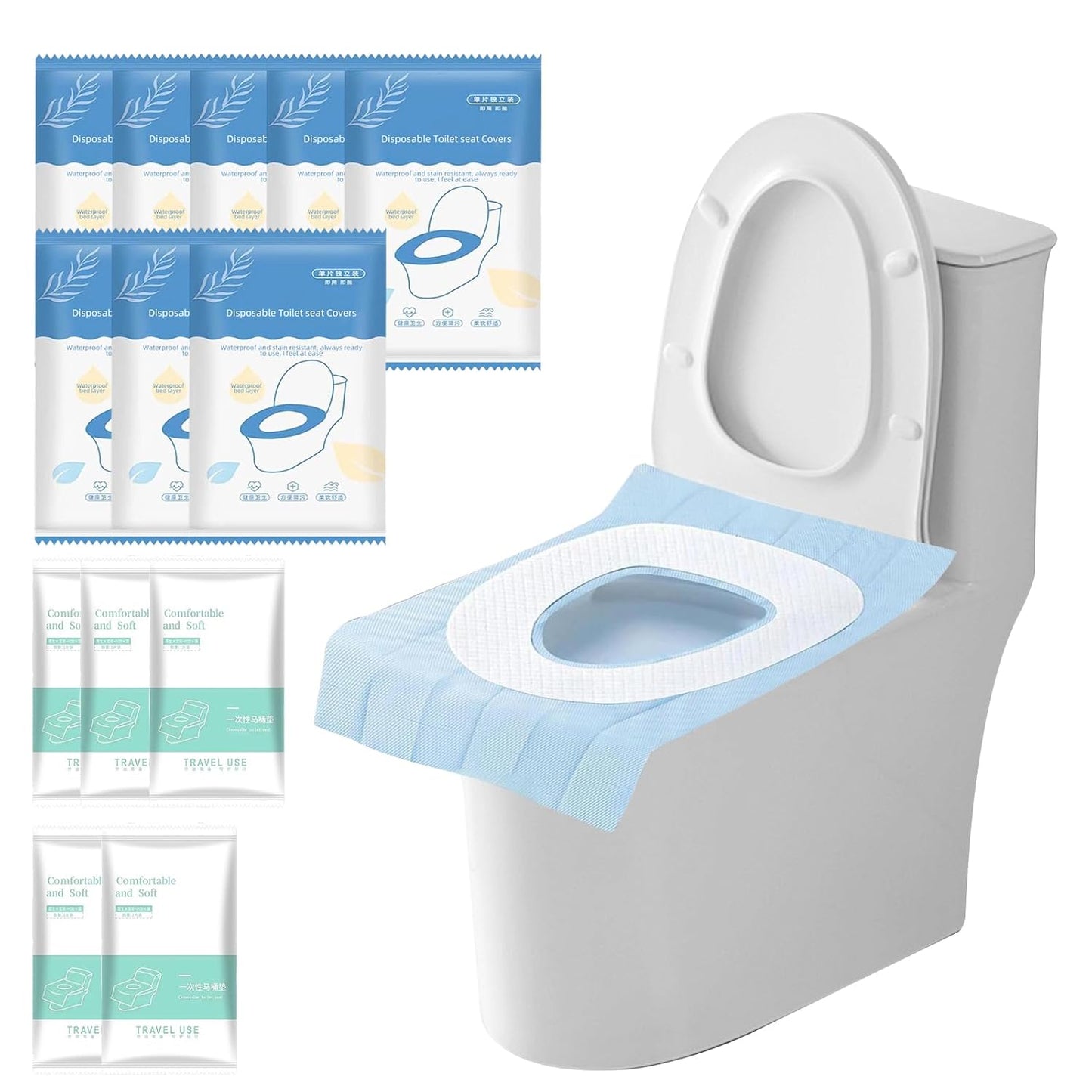 85 Pack Toilet Seat Covers Disposable 16x24 Inch XL Portable Toilet Liners Travel Seat Cover for Outdoors,Hotel, Hospital, Travel, Public Toilet Seat Cover (85 Pack, XL)
