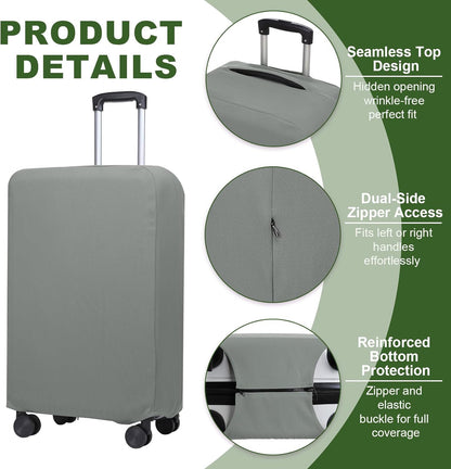 PATIKIL Luggage Cover, Suitcases Covers Elastic Carry on Cover Protector Washable Scratch-Resistant Fits 22-23 Inch Luggage for Travel Business Trips, Gray