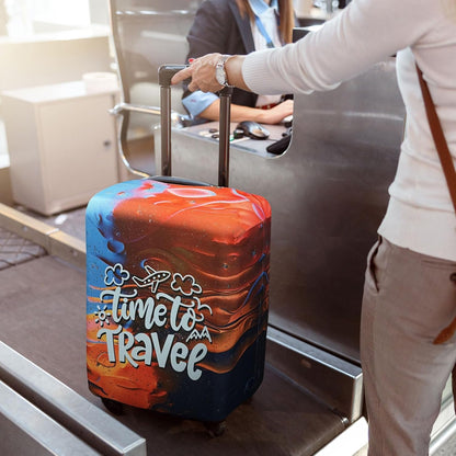 Explore Land Luggage Cover Suitcase Protector Fits 31-32 Inch Case (Time to Travel, XL)