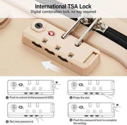 Hanke Hard Shell Luggage Sets 3 Pieces, Carry On and Checked Luggage Sets with Spinner Wheels, Durable PC Hardside Rolling Suitcase for Travel (20/24/28 Inch, Cuba Sand)